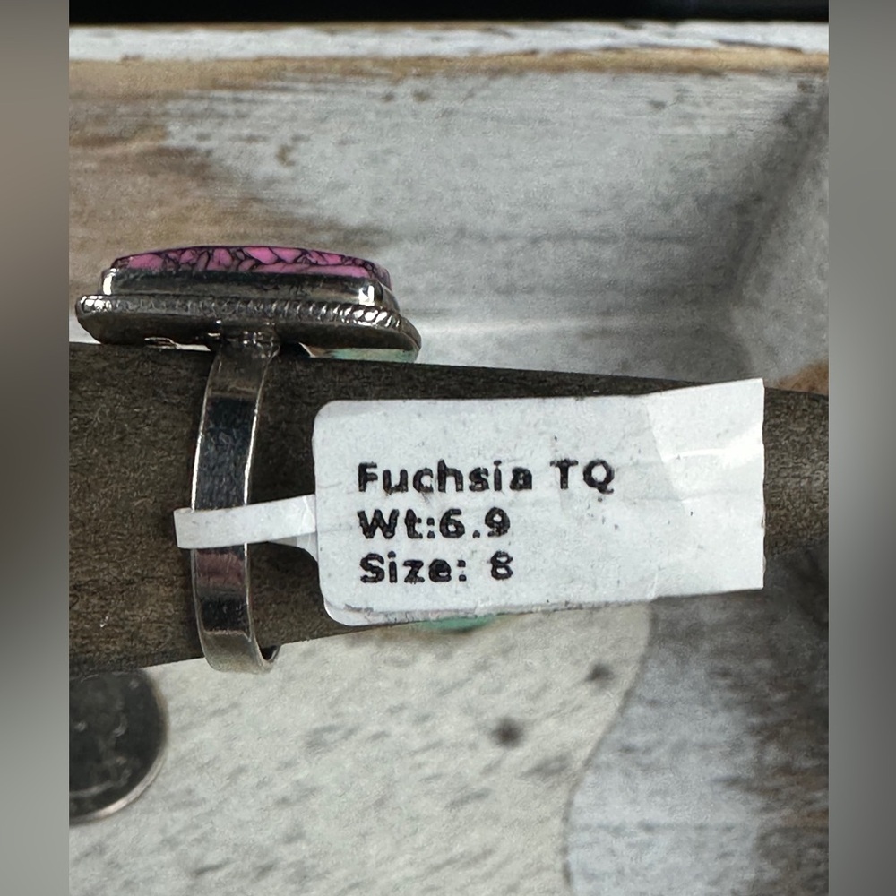 Turquoise Fuchsia .925 Ring - Picture 4 of 6